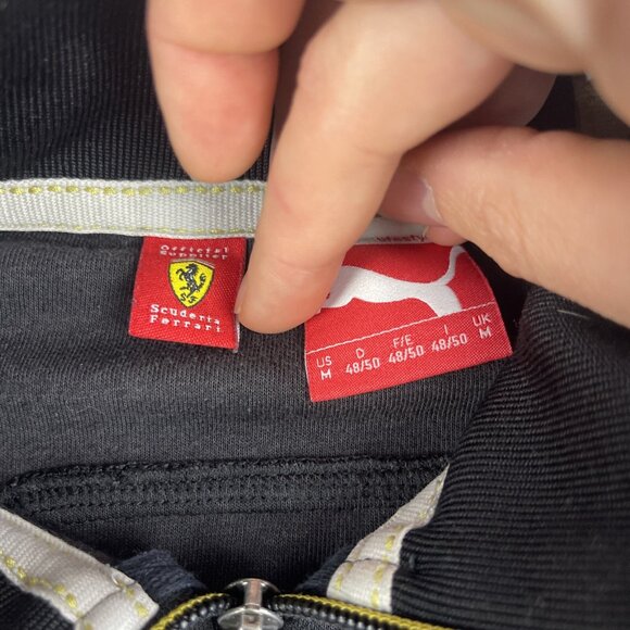 VTG Puma x Ferrari Racing Jacket Full Zip Logo Track Suit Style Black (Read) - Picture 9 of 16